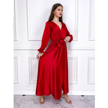 Červené dlouhé saténové šaty-259914-014