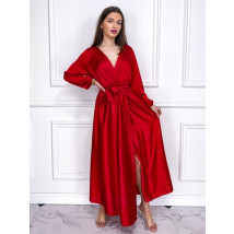 Červené dlouhé saténové šaty-259914-014