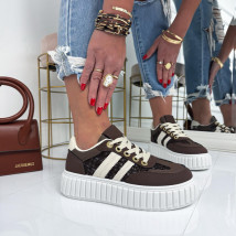 Hnědé krajkované tenisky-326303-04