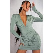 Zelené řasené šaty-290354-02