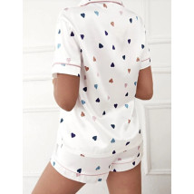 Bílé saténové krátké pyžamo-290996-07