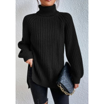 Černý pletený svetr-295196-01