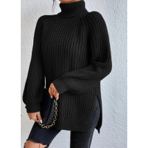 Černý pletený svetr-295196-01