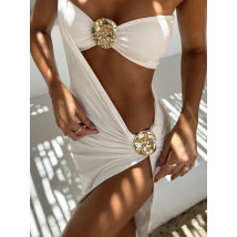 Bílý trojdílný plavkový set-316671-02