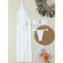 Bílý trojdílný plavkový set-316671-02