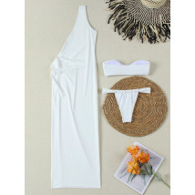 Bílý trojdílný plavkový set-316671-02