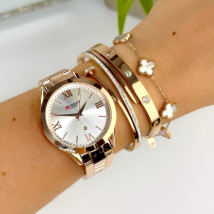 Dámský ocelový náramek růžový-321589-018