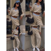 Béžový kalhotový komplet-329628-014