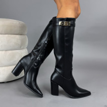 Černé vysoké kozačky-323326-02
