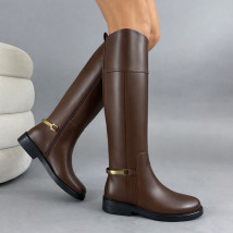 Hnědé vysoké kozačky-323454-014