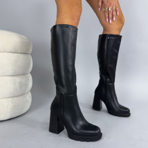 Černé vysoké kozačky-323845-01