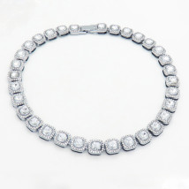 Dámský ocelový křišťálový náhrdelník-274901-01