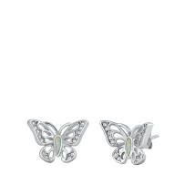 Stříbrné náušnice motýlek-292891-012