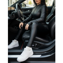 Černý koženkový overal-325054-01