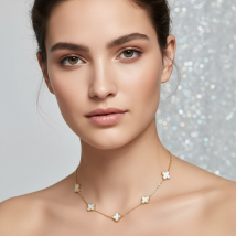 Dámský ocelový pozlacený náhrdelník-281870-03