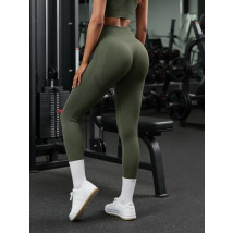 Tmavě zelené push-up legíny-324974-02