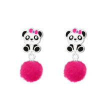 Dětské stříbrné náušnice panda-232079-02