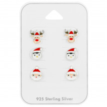 Dětský stříbrný set náušnic Vánoce-222767-02