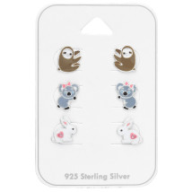 Set strříbrných náušníc zvířátka-271482-05