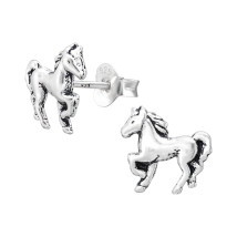 Stříbrné náušnice kůň-271579-018