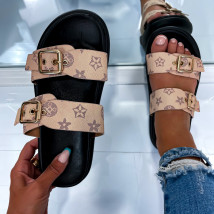 Béžové vzorované pantofle-287417-01