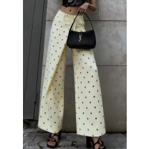 Smetanové široké puntíkaté kalhoty-326643-02