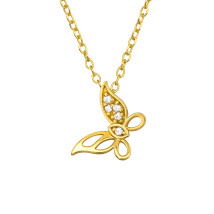 Stříbrný pozlacený náhrdelník motýl-271794-01