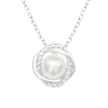 Stříbrný náhrdelník s perlou-271787-01