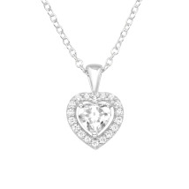 Stříbrný náhrdelník srdce-271786-01