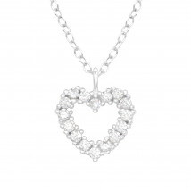 Stříbrný náhrdelník srdce-257619-03