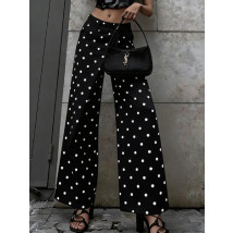 Černé široké puntíkaté kalhoty-326644-02