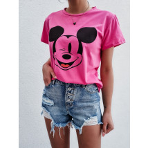 Růžové bavlněné tričko Mickey-238290-01