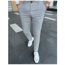 Bílé pruhované pánské kalhoty-285997-01