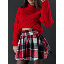 Červená kostkovaná PUFFY sukně-313318-03
