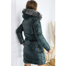 Zelený zimní kabát s kapucí-277986-09