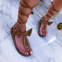 Hnědé dámské pantofle-209397-02