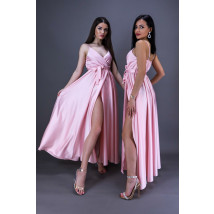 Růžové dlouhé saténové šaty-262544-016