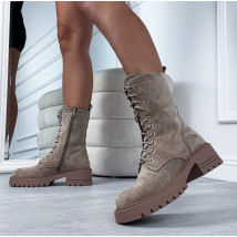 Hnědé semišové polokozačky-322891-011