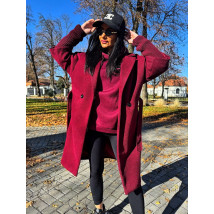 Vínový trendy kabát-323432-08