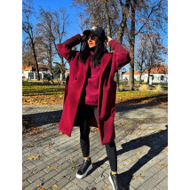 Vínový trendy kabát-323432-08