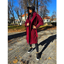 Vínový trendy kabát-323432-08