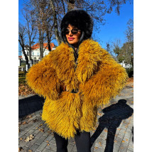 Žlutý kožešinový kabát-323406-01