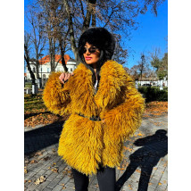 Žlutý kožešinový kabát-323406-01