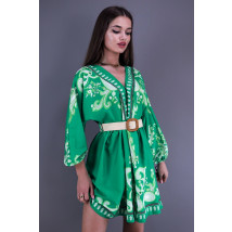 Zelené vzorované šaty s páskem-267131-01