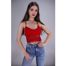 Červený crop top-265932-013