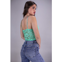 Zelený krajkový crop top-267501-04