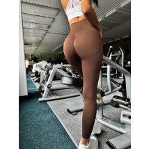 Tmavě hnědé push-up legíny-314174-04