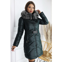 Zelený zimní kabát s kapucí-277986-09