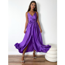 Tmavě fialové dlouhé saténové šaty-288669-02