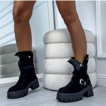 Černé zateplené polokozačky-321417-07